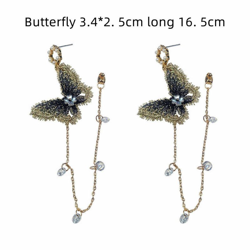 S925 Silver Needle Fashion Long Fringed Rhinestone Earrings-Jewearrings