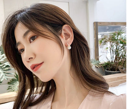 S925 Silver Needle Korean Version Of A Small One With Two Bows And Pearl Earrings Female Long Temperament Tassel Earrings-Jewearrings