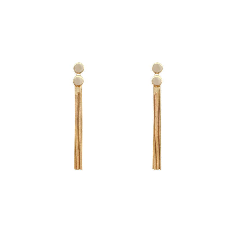 S925 Silver Needle Long Tassel Earrings-Jewearrings