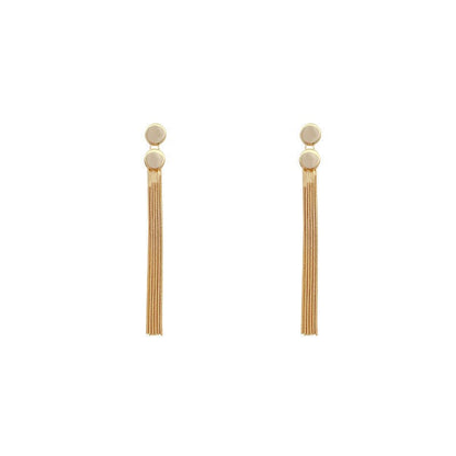 S925 Silver Needle Long Tassel Earrings-Jewearrings