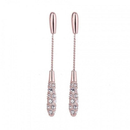 S925 Silver Needle Long Temperament Fashion Water Drop Diamond Earrings-Jewearrings