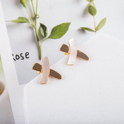 S925 Silver Needle Natural Shell Earrings Feminine Fashion Stud Earrings-Jewearrings