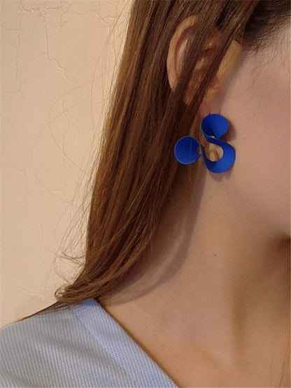 S925 Silver Post Klein Blue Earrings-Jewearrings