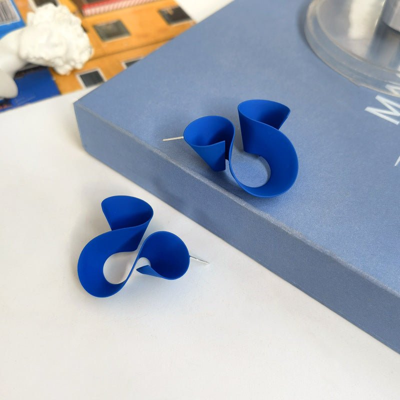 S925 Silver Post Klein Blue Earrings-Jewearrings