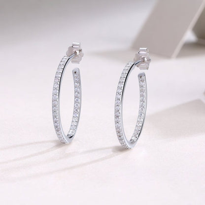 S925 Silver Ribbon Ear Ring Moissanite Long Earrings-Jewearrings