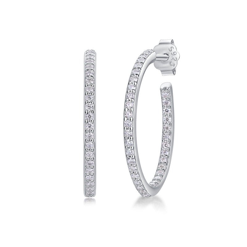 S925 Silver Ribbon Ear Ring Moissanite Long Earrings-Jewearrings