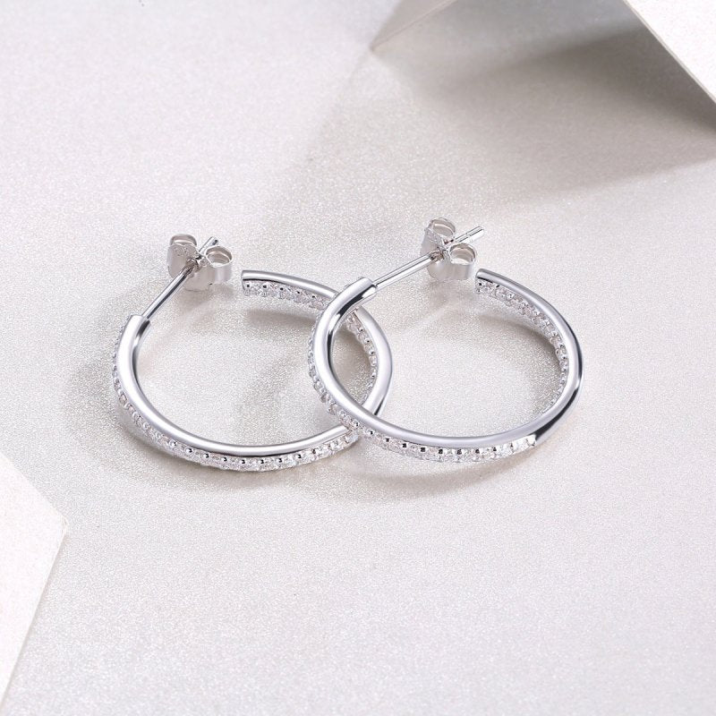 S925 Silver Ribbon Ear Ring Moissanite Long Earrings-Jewearrings