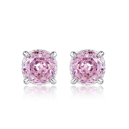 S925 Silver Stud Earrings Cherry Blossom Diamond Earrings-Jewearrings