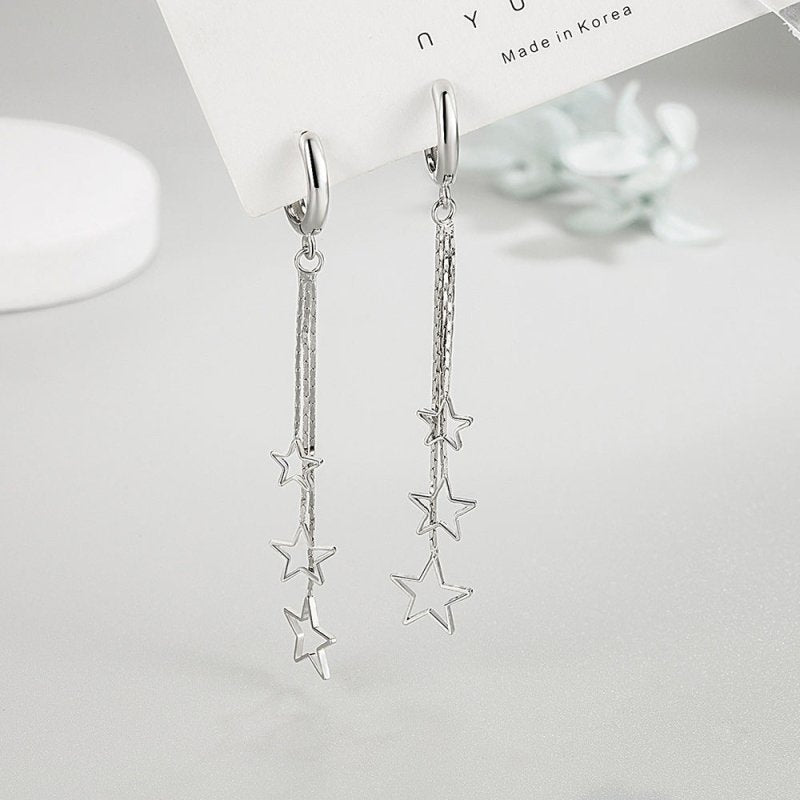 S925 Silver Tassel Earrings Women's Long Style-Jewearrings