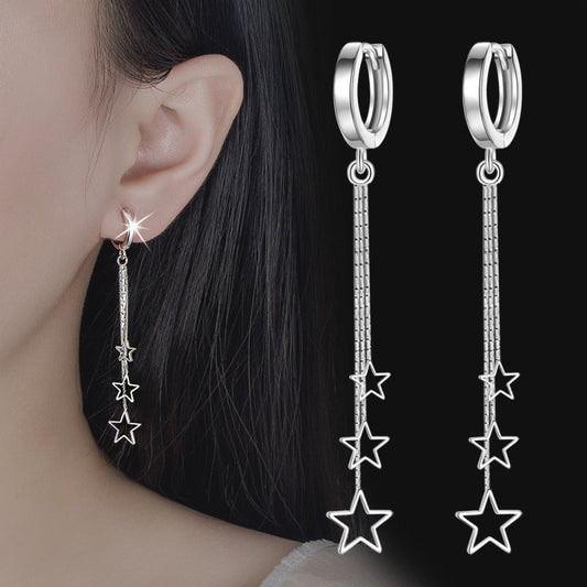 S925 Silver Tassel Earrings Women's Long Style-Jewearrings