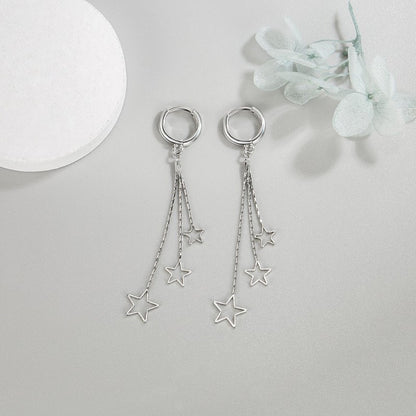 S925 Silver Tassel Earrings Women's Long Style-Jewearrings