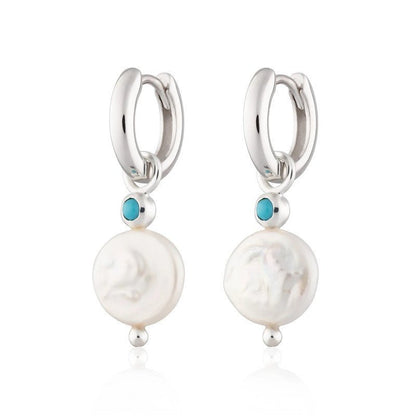 S925 Sterling Silver Baroque Shaped Pearl Aperture Ear Buckle Earrings-Jewearrings