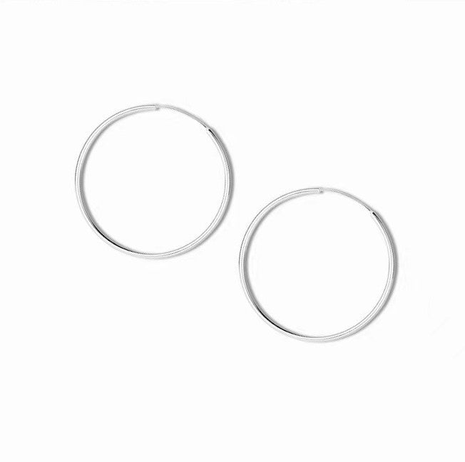 S925 Sterling Silver Big Circle Earrings Women-Jewearrings