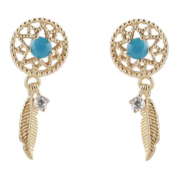 S925 Sterling Silver Blue Diamond Dreamcatcher Earrings-Jewearrings