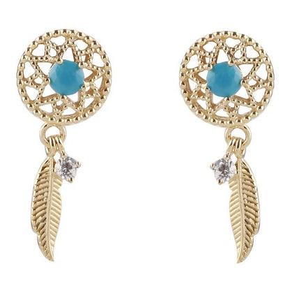 S925 Sterling Silver Blue Diamond Dreamcatcher Earrings-Jewearrings