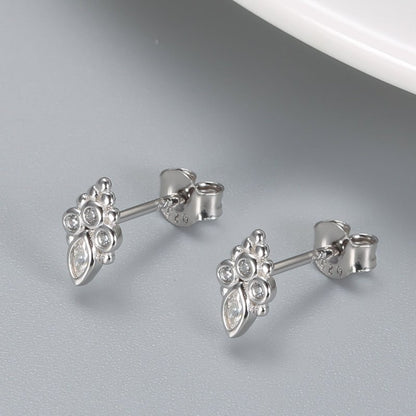 S925 Sterling Silver Cat's Paw Diamond Stud Earrings-Jewearrings