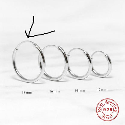 S925 Sterling Silver Classic Glossy Big Circle Ear Clip Minimalist Exaggerated Earrings-Jewearrings