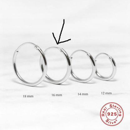 S925 Sterling Silver Classic Glossy Big Circle Ear Clip Minimalist Exaggerated Earrings-Jewearrings