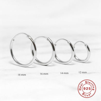 S925 Sterling Silver Classic Glossy Big Circle Ear Clip Minimalist Exaggerated Earrings-Jewearrings