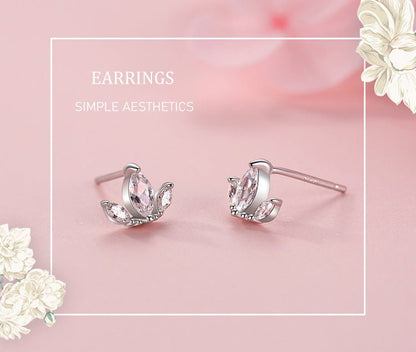 S925 Sterling Silver Diamond Crown Stud Earrings-Jewearrings