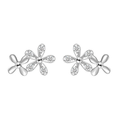 S925 Sterling Silver Diamond Small Daisy Stud Earrings-Jewearrings