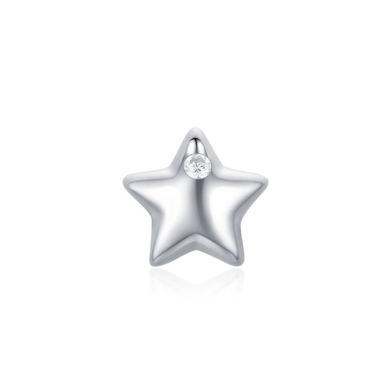 S925 Sterling Silver Diamond Star Stud Earrings-Jewearrings