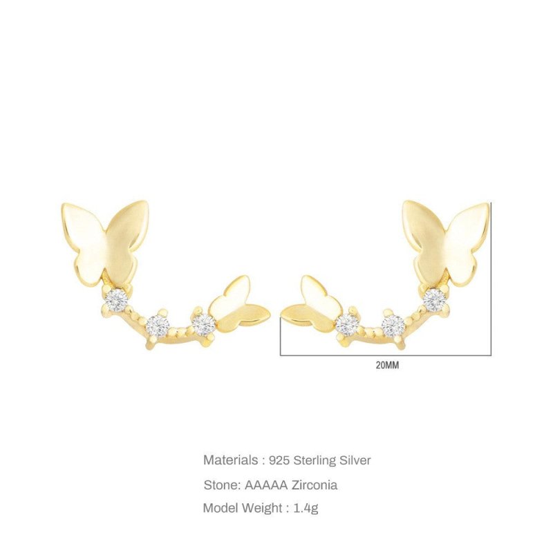 S925 Sterling Silver Diamond Stud Earrings For Women-Jewearrings