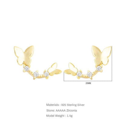 S925 Sterling Silver Diamond Stud Earrings For Women-Jewearrings