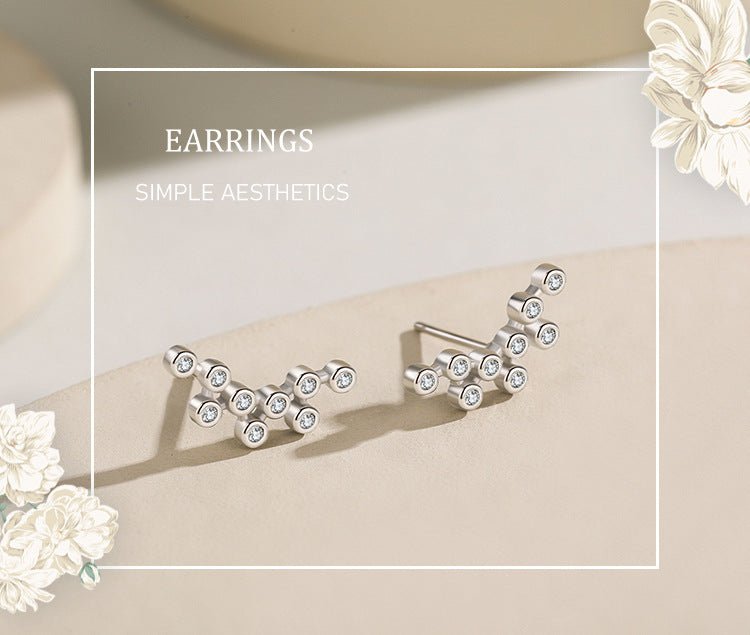 S925 Sterling Silver Fashion Bubble Diamond Stud Earrings-Jewearrings