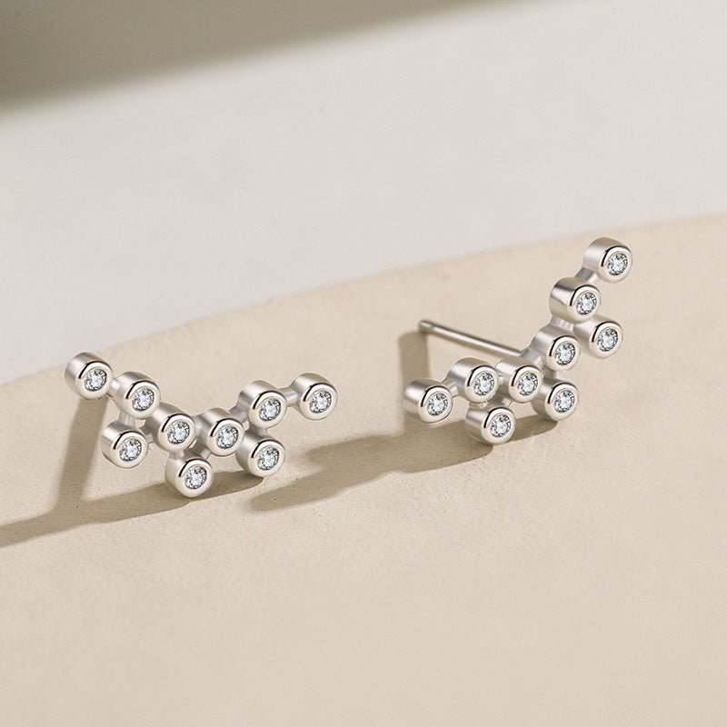 S925 Sterling Silver Fashion Bubble Diamond Stud Earrings-Jewearrings