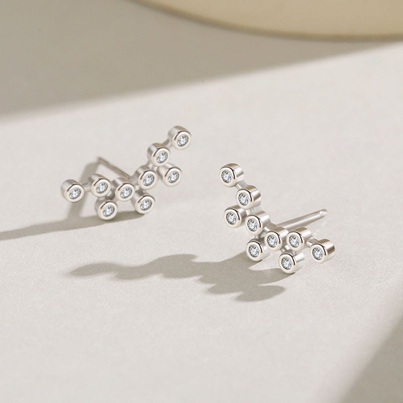 S925 Sterling Silver Fashion Bubble Diamond Stud Earrings-Jewearrings