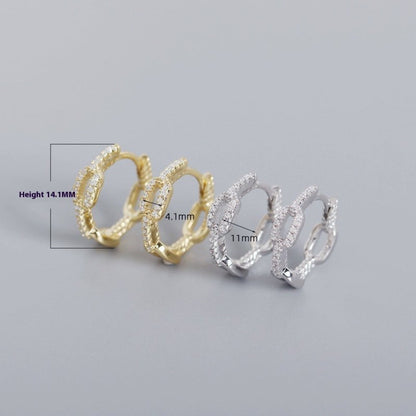 S925 Sterling Silver INS Niche Chain Diamond-studded Design Earrings-Jewearrings