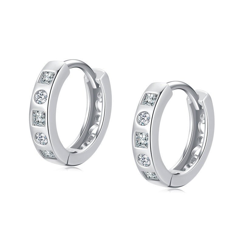 S925 Sterling Silver Light Luxury High Micro Diamond Earrings-Jewearrings