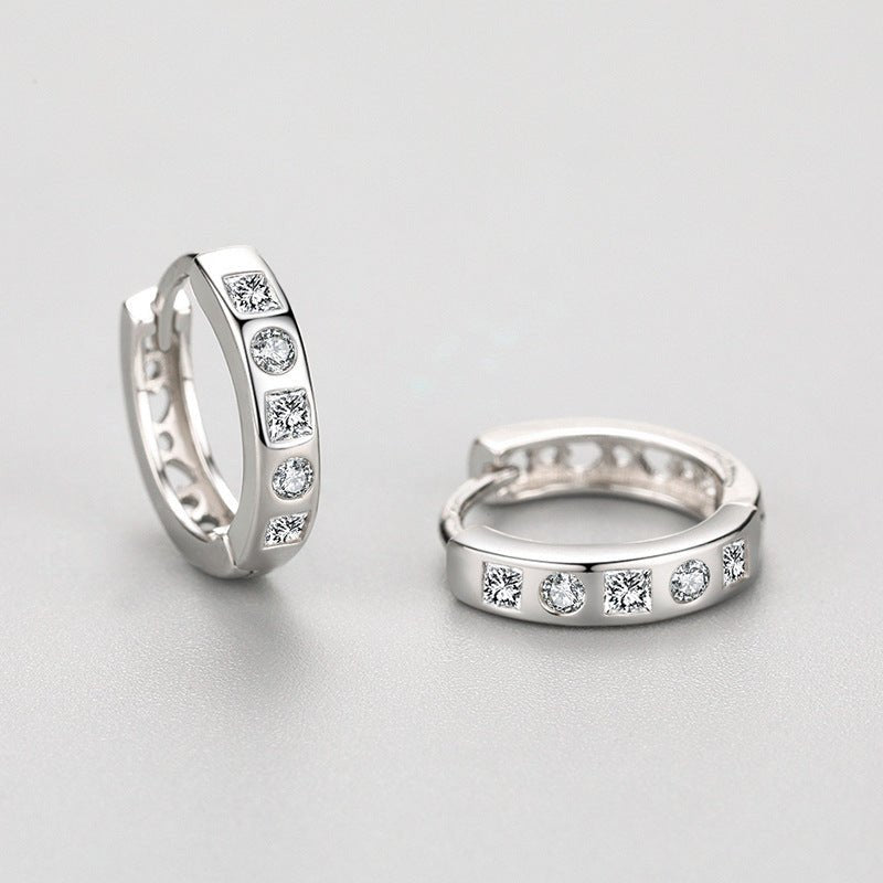 S925 Sterling Silver Light Luxury High Micro Diamond Earrings-Jewearrings