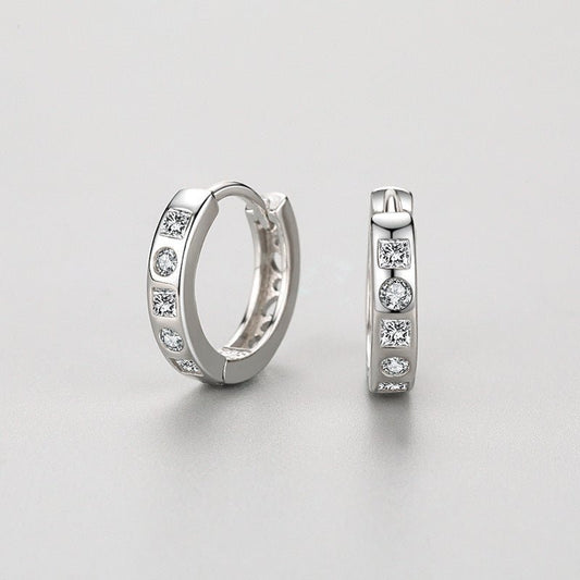 S925 Sterling Silver Light Luxury High Micro Diamond Earrings-Jewearrings