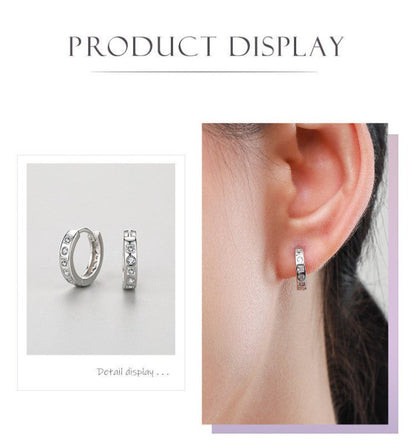 S925 Sterling Silver Light Luxury High Micro Diamond Earrings-Jewearrings