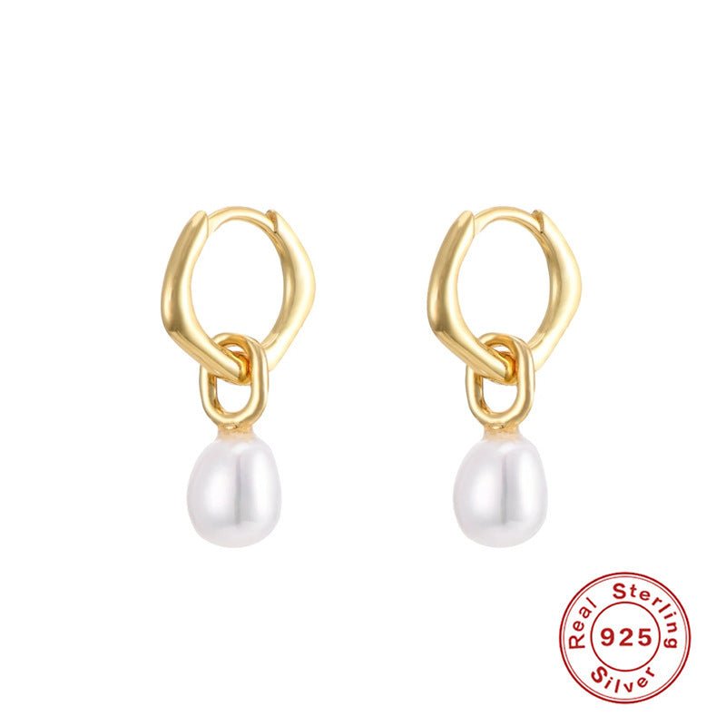 S925 Sterling Silver Light Luxury Long Pearl Earrings-Jewearrings