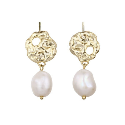 S925 Sterling Silver Light Luxury Vintage Baroque Pearl Earrings-Jewearrings