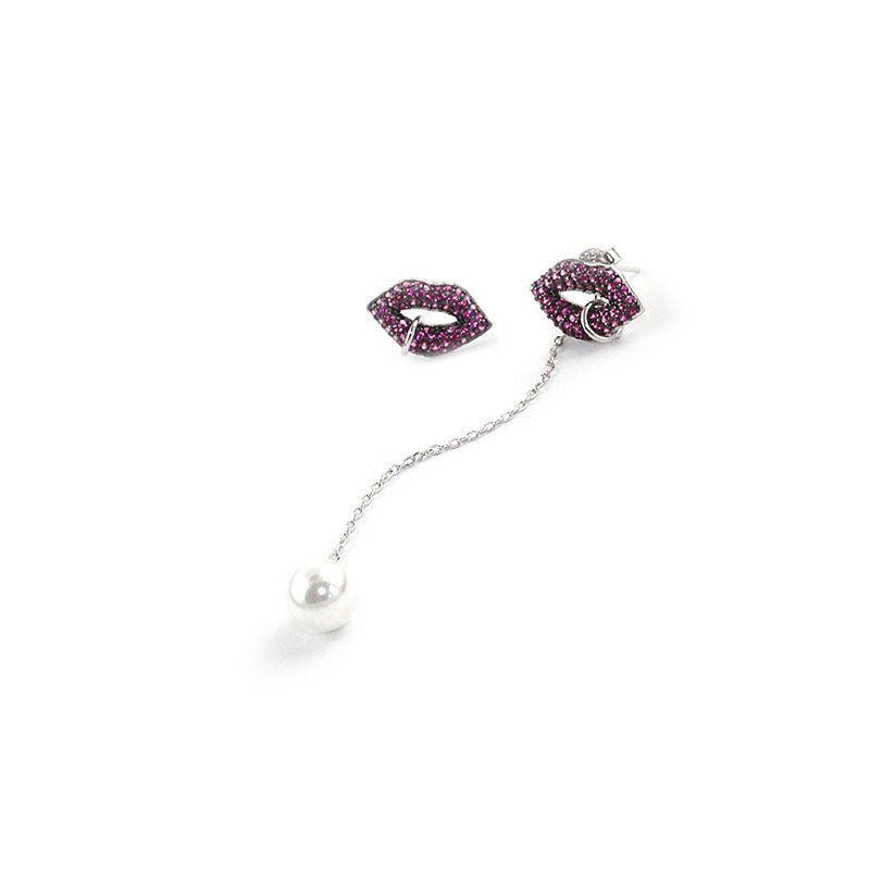 S925 sterling silver lip hanging shell earrings-Jewearrings