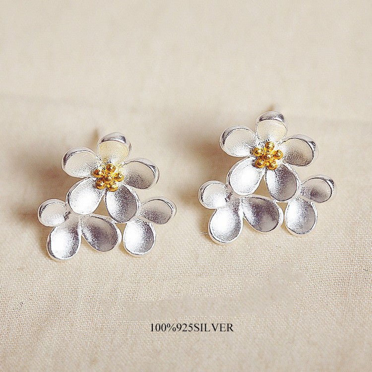 S925 Sterling Silver Little Daisy Flower Stud Earrings-Jewearrings