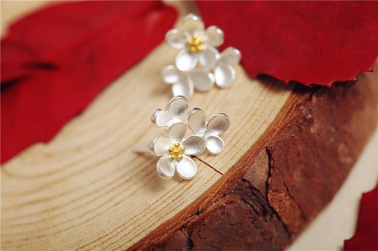 S925 Sterling Silver Little Daisy Flower Stud Earrings-Jewearrings