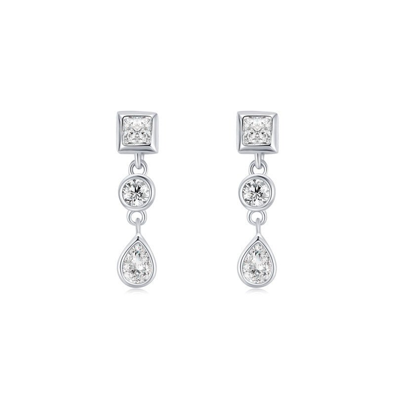 S925 Sterling Silver Micro-Set Simulation Diamond Stud Earrings-Jewearrings