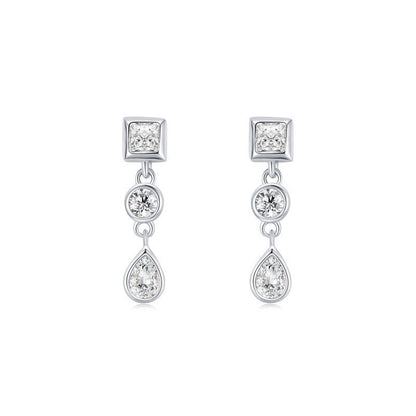 S925 Sterling Silver Micro-Set Simulation Diamond Stud Earrings-Jewearrings