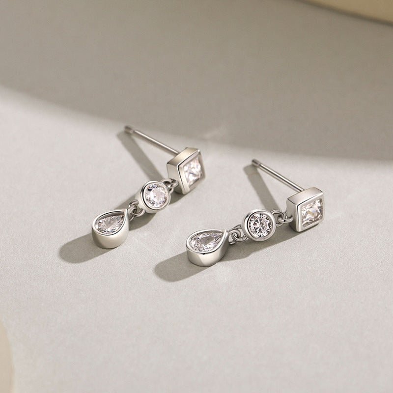 S925 Sterling Silver Micro-Set Simulation Diamond Stud Earrings-Jewearrings