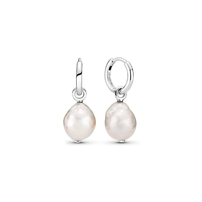 S925 Sterling Silver New Freshwater Cultured Baroque Pearl Earrings-Jewearrings