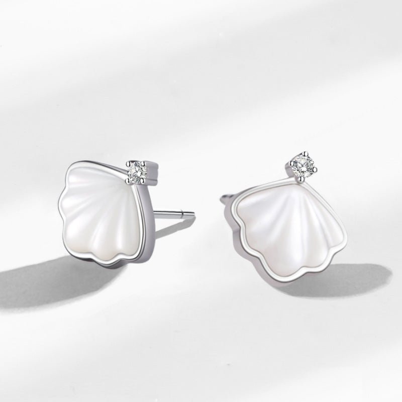 S925 Sterling Silver One Shell Earrings Women-Jewearrings