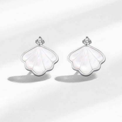 S925 Sterling Silver One Shell Earrings Women-Jewearrings