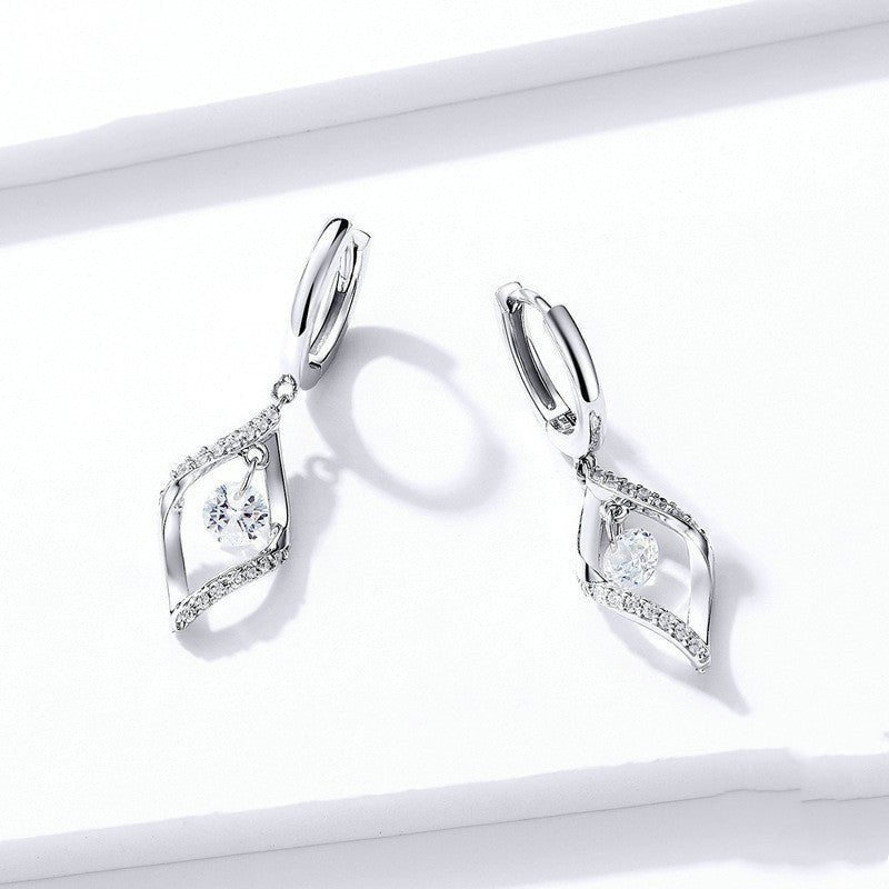 S925 Sterling Silver Romantic Geometric Long Earrings-Jewearrings