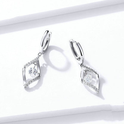 S925 Sterling Silver Romantic Geometric Long Earrings-Jewearrings