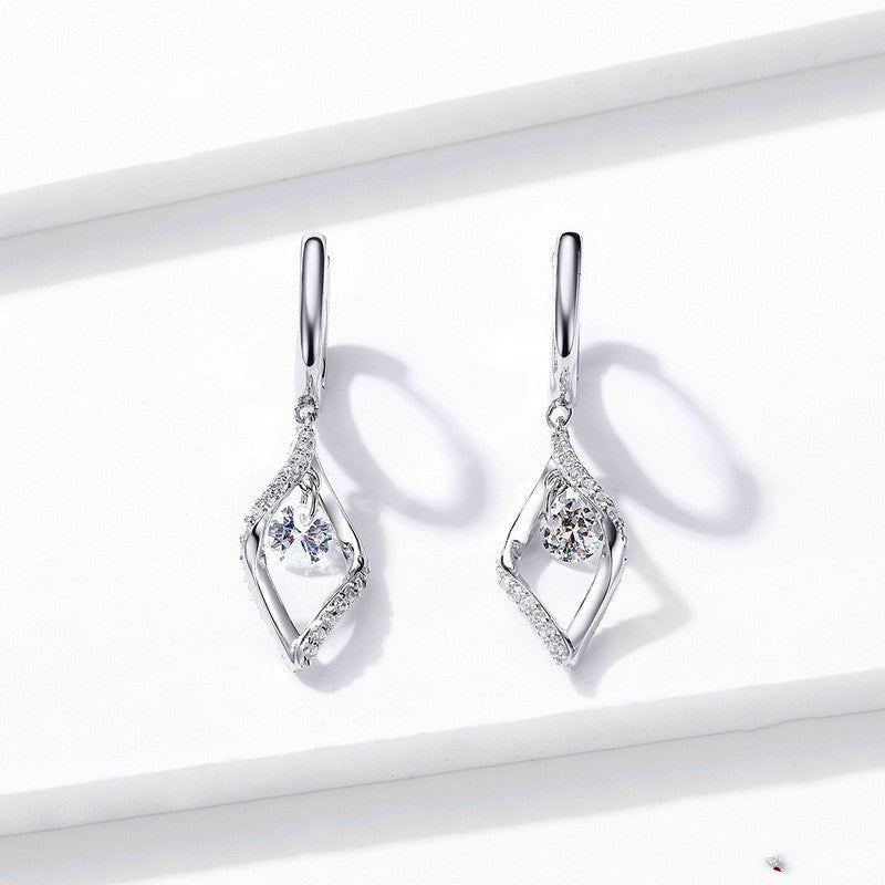 S925 Sterling Silver Romantic Geometric Long Earrings-Jewearrings